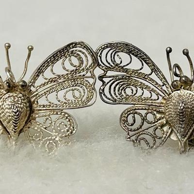 Vintage Signed “BAC” Butterfly Earrings