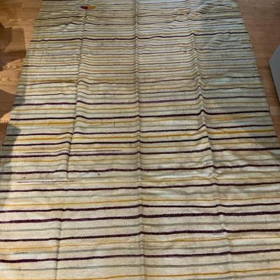 Handwoven African Sahara Desert Orange Purple Stripe Floor Covering