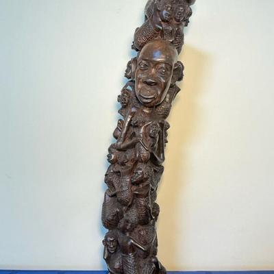 Kenyan Ebony Wood Tree of Life Sculpture (20 Inch)