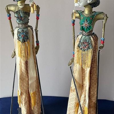 Indonesian Ornate Marionette Puppet Figures