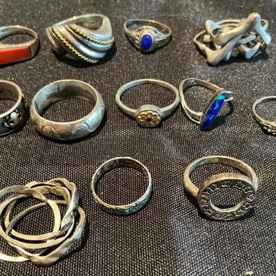 Sterling Silver Jewelry Lot Multiple Sizes 