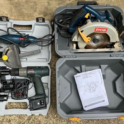 Ryobi Power Tools - Circular Saw, Corner Sander, Cordless Drill
