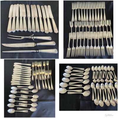 Sterling Silver Monogrammed Flatware For 12 