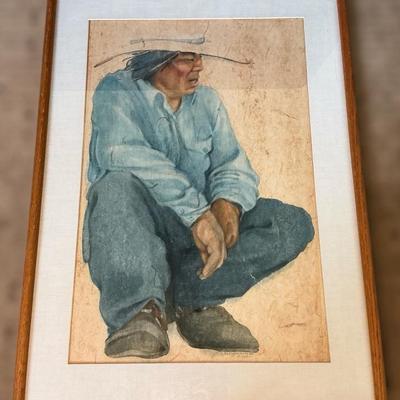 Douglas Bennion “Quiet Times” Watercolor (35 x 25)