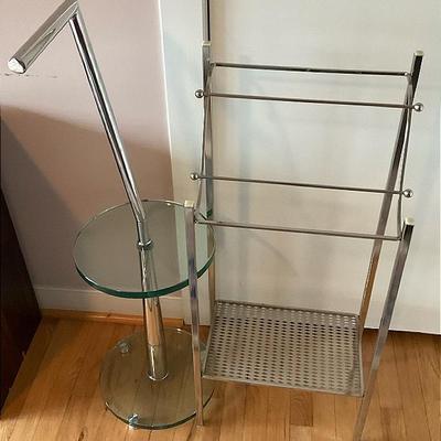 Interesting And Unique Standing Silver And Glass Towel Holders