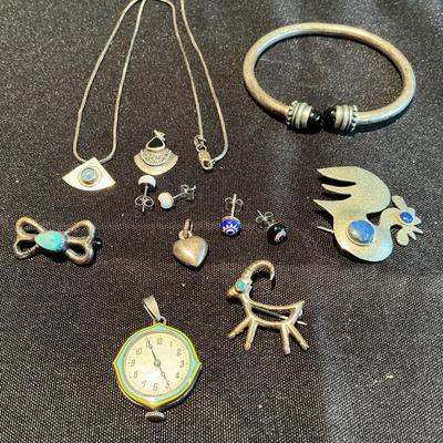 Sterling Silver Earrings, Necklace, And Pendants 