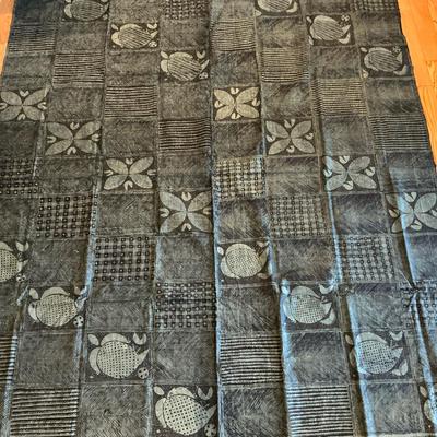 Yoruba Nigerian Adire Cloth Indigo Panel 69" x 76"