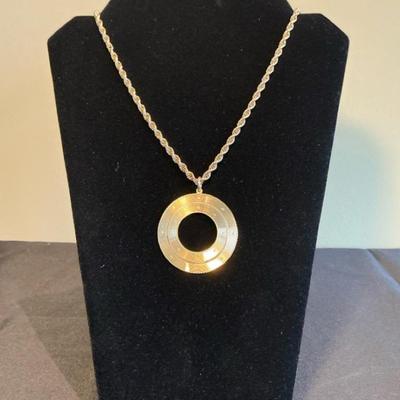 14k Gold Circle Pendant Necklace (38 Grams)