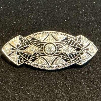 Platinum Art Deco Diamond Brooch (4 Grams)