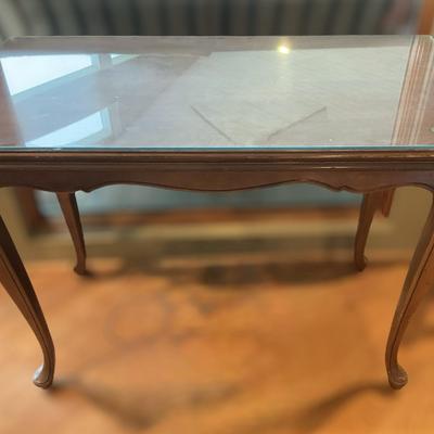 French Provincial Flip Top Console Dining Table With 3 Leaves