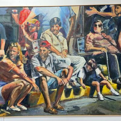 Steve Schulman "Watch the Parade Perfect Strangers" Large Painting