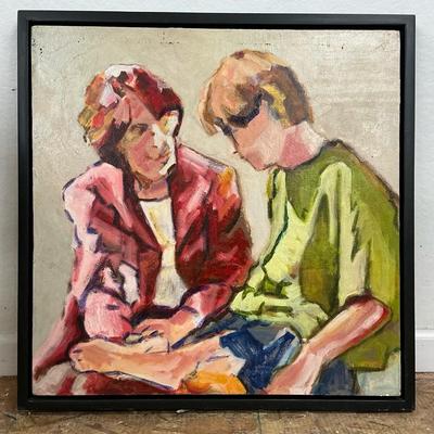 Steve Schulman "Mother and Son" Oil on Canvas Painting