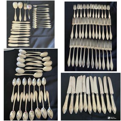 Sterling Silver Flatware Patent 1912 Monagramed “S” Setting For 10