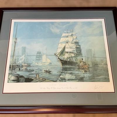 John Stobart “Henry B. Hyde Leaving Pier 20, East River 1886” (38.5 x 32.5)