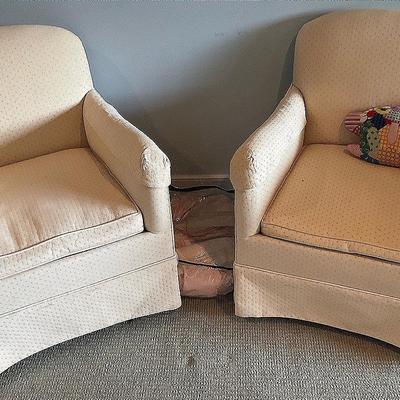 Pair Of Nice Fabric Side Chairs With Extra Slipcovers