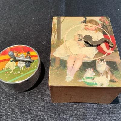 Vintage Small Hand Crank Music Boxes 