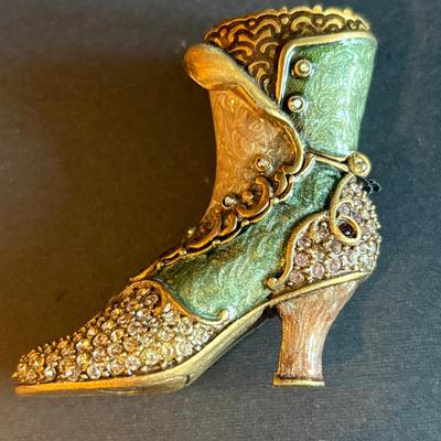 Jay Strongwater Jeweled Miniature Shoe Figurine – Victorian Style Collectible