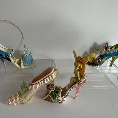 Disney Princess Shoe Ornaments – Tinker Bell, Cinderella, Snow White (Set of 4)