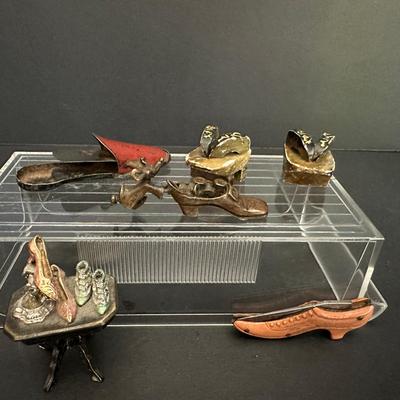 Novelty Miniature Shoe Collectibles – Pocket Knife, Clicker, Cobbler Display & More (Set of 6)