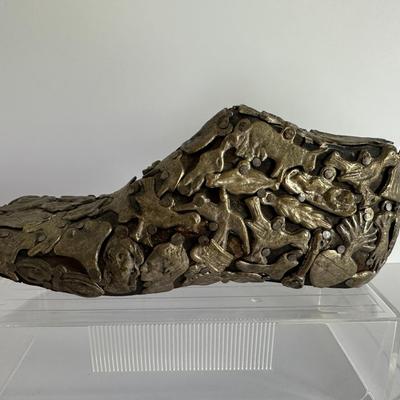 Mexican Folk Art “Milagros” Shoe – Handmade Devotional Sculpture