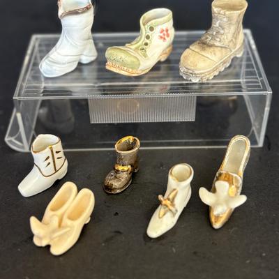 8 Decorative Collectible Shoe Figurines, Mainly Porcelain Heels
