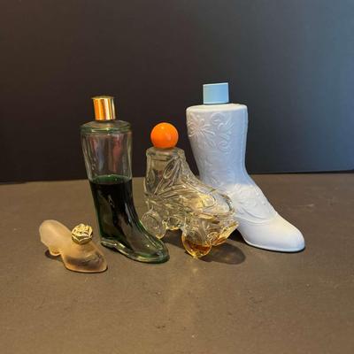 Vintage Shoe & Boot Shaped Perfume Bottles (Set of 4)