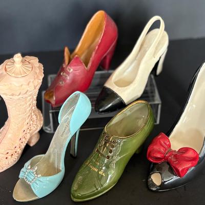Set of 6 Miniature Shoe Replicas + Avon Collectible Boot – Retro, High Fashion & Novelty 