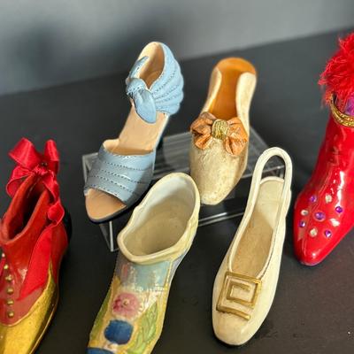 Set of 6 Decorative Miniature Shoe Replicas – High Fashion, Historical & Theatrical Styles