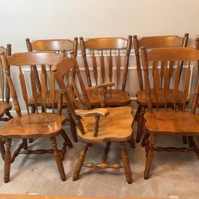 8 Hardwood Chairs 