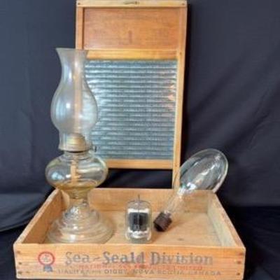 Vintage Collectibles-Washboard, RCA Electron Tube