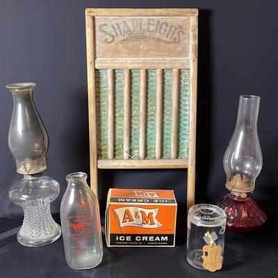 Antique Washboard, Lanterns, And More