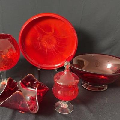 Radiant Red Glass Decor 