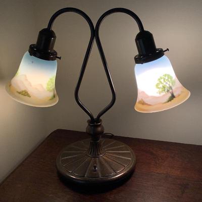Reverse painted lamp
