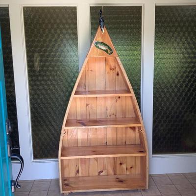 Custom made large boat shelf, artist signed 
