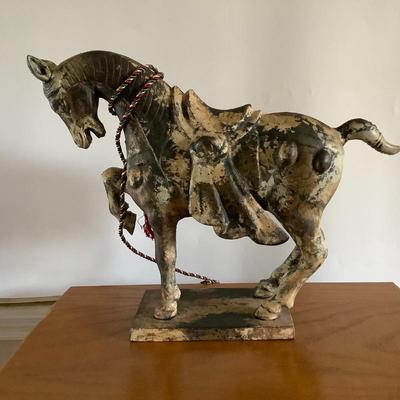 Cast iron Chinese Tang Dynasty style horse sculpture