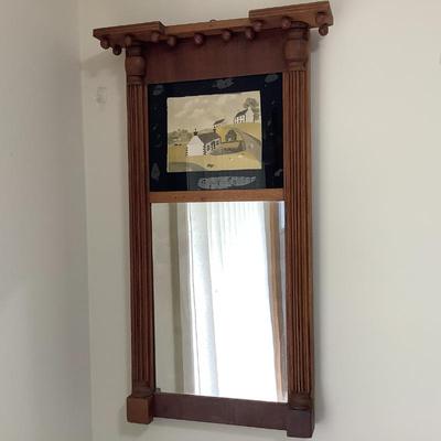 Antique Federal Pier Mirorr with Reverse painted scene