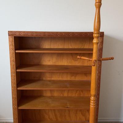 Vintage Bookcase And Coat Rack