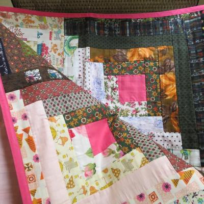 Handmade Quilt -like Patchwork / Log Cabin Blankets NEW