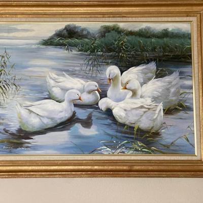 Art Reproduction by Alexander Koester Nachahmer caled "Ducks on Pond".