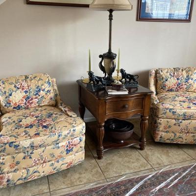 Accent or End Table With Wicker Weaver Bottom Shelf