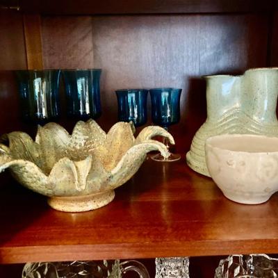 Pottery Pieces & Blue Stems