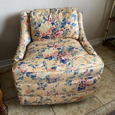 Vintage Floral Chairs by Baker Furniture