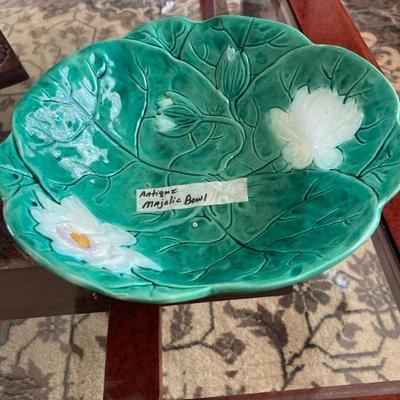 Lilly Pond Majolic Footed Bowl