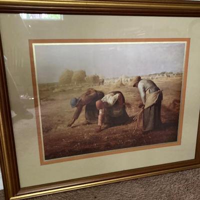 Art Reproduction by Jean Francosi Millet called "The Gleaners".
