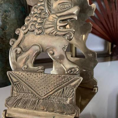 Brass Foo Dogs Book Ends
