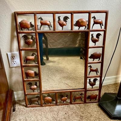 Sale Photo Thumbnail #260: Vintage Metal & Wood Animal Mirror