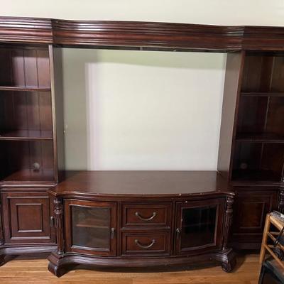 Solid wood entertainment center
