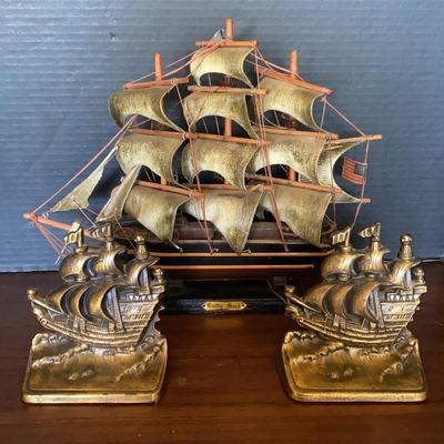 Cutty Sark Model Pirate Ship and Two Spanish Clipper Sail Ships