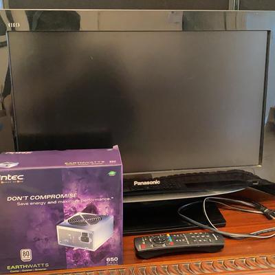 Panasonic Viera TV Television with Antec 650 Watt Earthwatts Computer Box Electronics Lot
