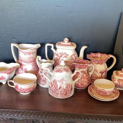 Romantic England Royal Staffordshire Mason’s China Dishwater Pitchers Jars Tea Cups